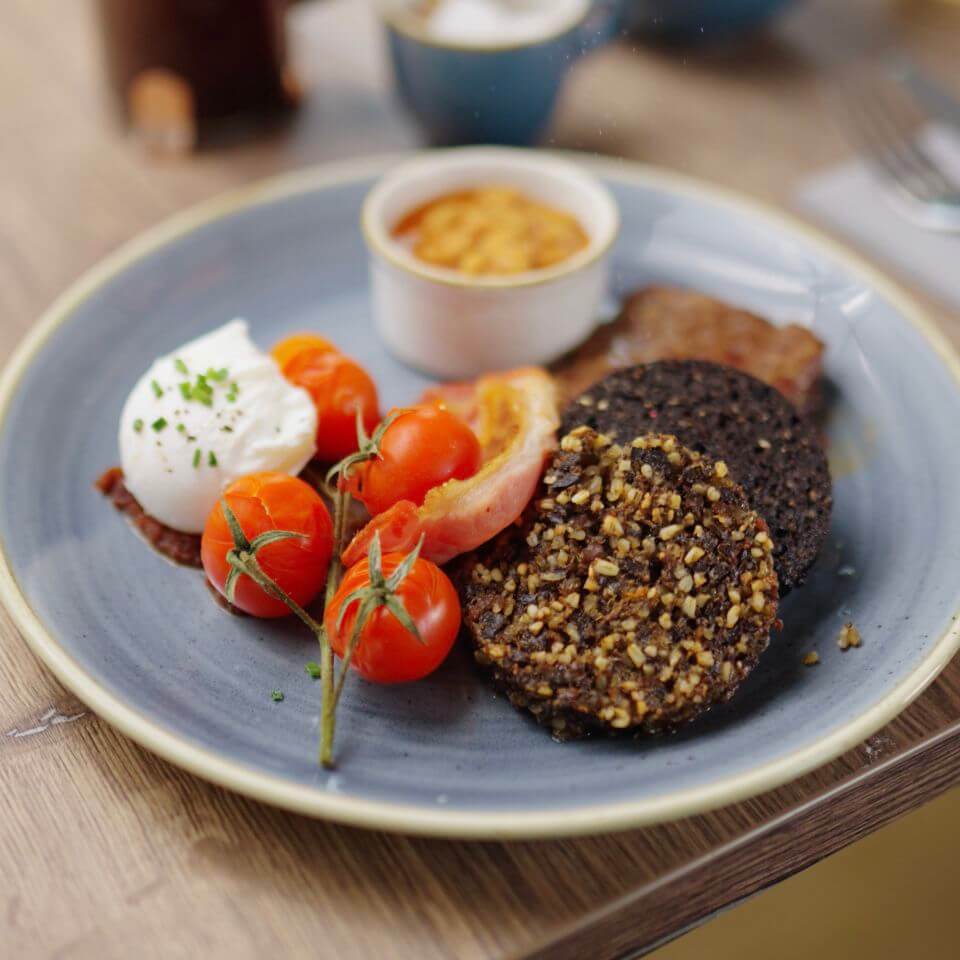 Deliciously prepared cooked breakfast